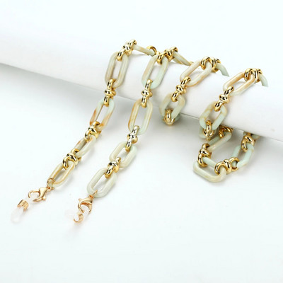 Merevaigukollane akrüülnööbikett prillide kett, naiste kadumisevastane mask rippuvad päikeseprillid, kaelapaelad, nöörist rihm, köis kaelakee