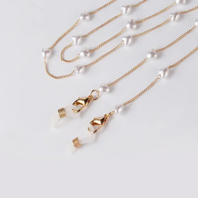 Daudzfunkcionāls masku briļļu turētājs Pearl Star pret pazaudēšanu virves ķēde Retro Pearl Love fāzēm kaklarota Brilles ķēdes aukla