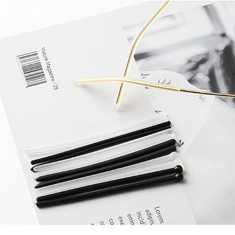 10 gabali (5 pāri) Brilles mīksts silikons Temple Tips For Metal Temple Brilles Brilles Temple Tips Vāciņš atvērtā slota stilā