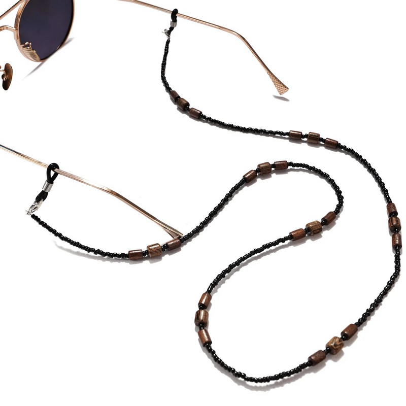 2022. gada jauna koka pērlīšu briļļu ķēde sievietēm Modes štrope akrila maska saulesbrilles, siksnas aukla, piekārta, kakla fiksācija