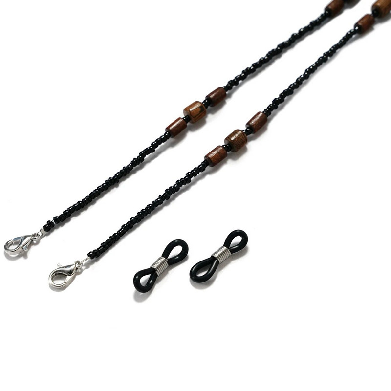 2022. gada jauna koka pērlīšu briļļu ķēde sievietēm Modes štrope akrila maska saulesbrilles, siksnas aukla, piekārta, kakla fiksācija