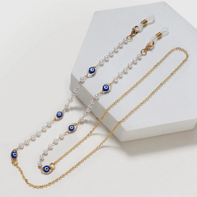 Jauna modes Bohemia Brilles Ķēdes Jauki Saulesbrilles Virves Zila Evil Eye Maska Vads Zelta Krāsa Metāla Briļļu Siksnas Rotaslietas