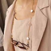 Bohemian Hollow Camellia Flower Glasses Chain Shell Flower Chain for Glasses Mask Chain Lanyard Αξεσουάρ γυαλιών ηλίου