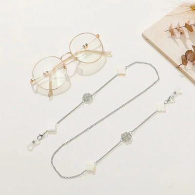 Bohemian Hollow Camellia Flower Glasses Chain Shell Flower Chain for Glasses Mask Chain Lanyard Αξεσουάρ γυαλιών ηλίου