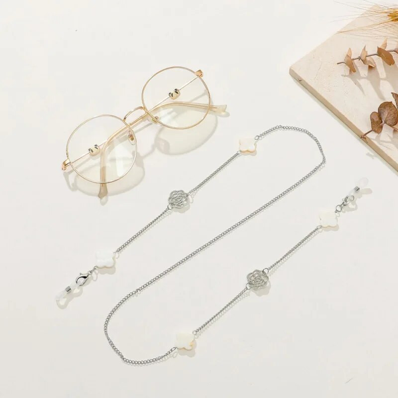 Bohemian Hollow Camellia Flower Brilles ķēdes apvalks ziedu ķēde brillēm Masku ķēde štrope saulesbrilles aksesuāri
