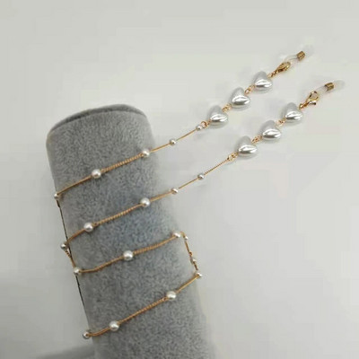 Ženski lanac za naočale, plastična perla u boji srca, kristalni šarm, držač za naočale, držač za naočale za čitanje, remen, maska, uže za vješanje