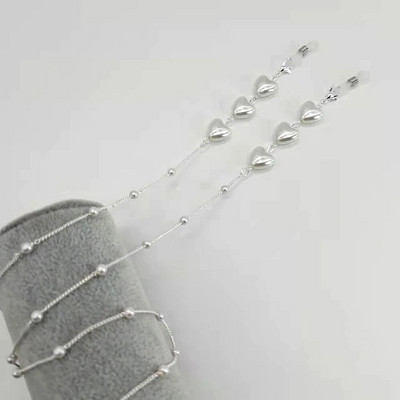 Ženski lanac za naočale, plastična perla u boji srca, kristalni šarm, držač za naočale, držač za naočale za čitanje, remen, maska, uže za vješanje