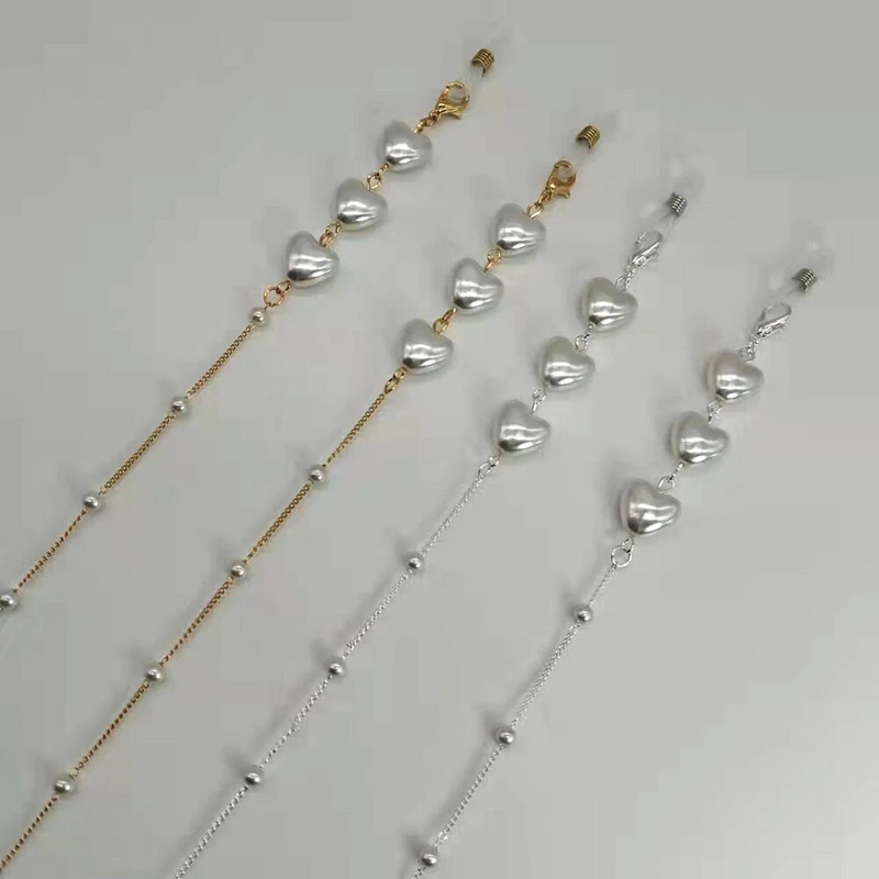 Ženski lanac za naočale, plastična perla u boji srca, kristalni šarm, držač za naočale, držač za naočale za čitanje, remen, maska, uže za vješanje