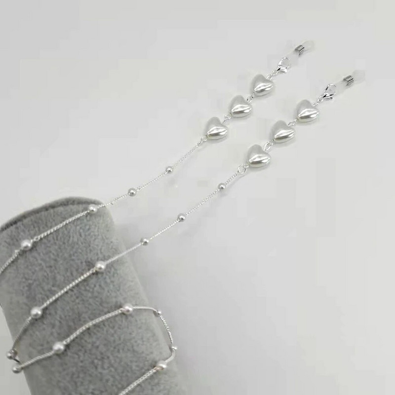 Ženski lanac za naočale, plastična perla u boji srca, kristalni šarm, držač za naočale, držač za naočale za čitanje, remen, maska, uže za vješanje