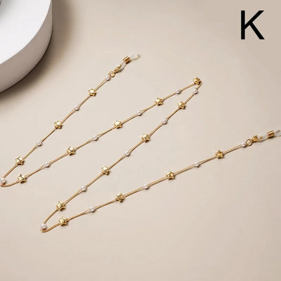 Jauna modes masku ķēde Pērle Ziedu Zvaigzne Brilles Piekārtas Virves Pretnozaudēšanas briļļu maska Štrope Sieviešu saulesbrilles Briļļu ķēde