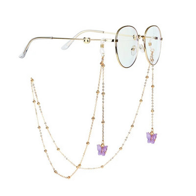 2023 NOU Fashion Fluture Pandantiv Ochelari Lanțuri Ochelari de vedere Ochelari de soare Ochelari Suport de lanț de metal Snur Colier cu șnur