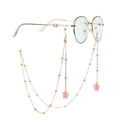 2023 NOU Fashion Fluture Pandantiv Ochelari Lanțuri Ochelari de vedere Ochelari de soare Ochelari Suport de lanț de metal Snur Colier cu șnur