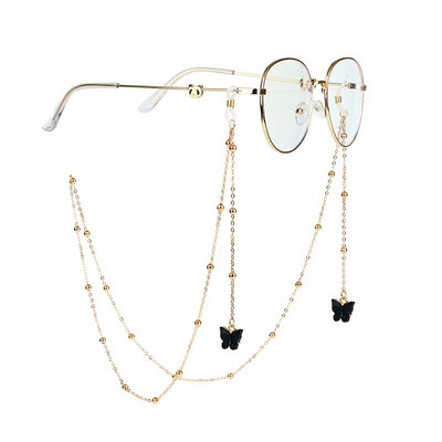 2023 NOU Fashion Fluture Pandantiv Ochelari Lanțuri Ochelari de vedere Ochelari de soare Ochelari Suport de lanț de metal Snur Colier cu șnur