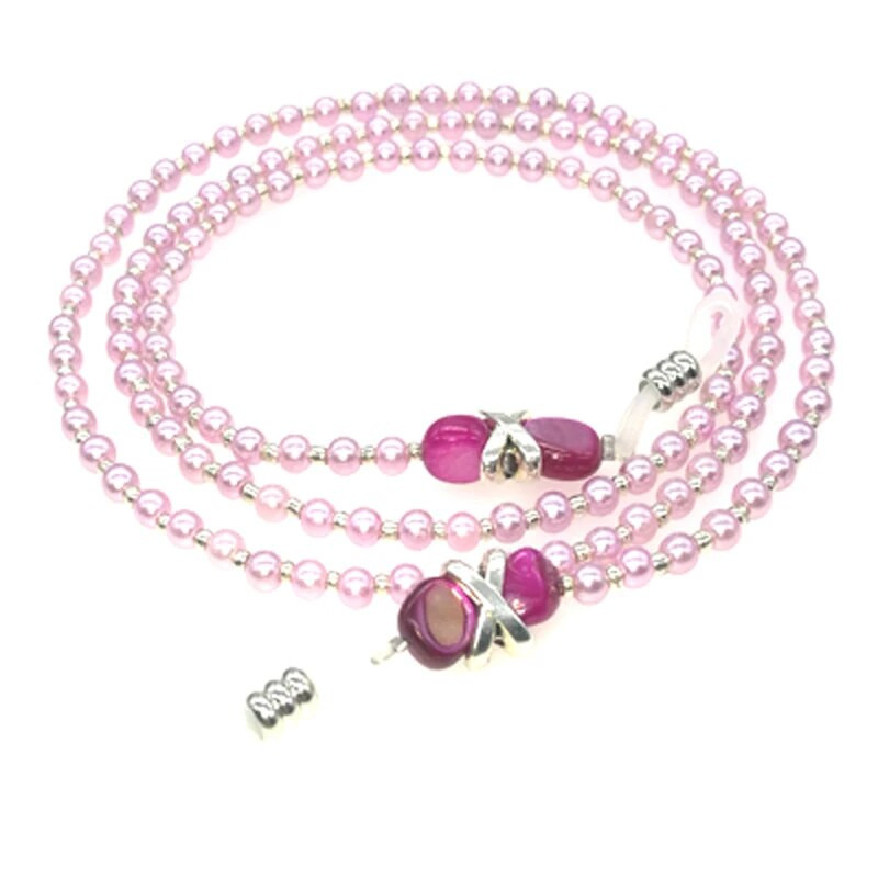 Prillikett valge Väike pärlhelmestega prillikett päikeseprillide hoidja rihm kaelakee