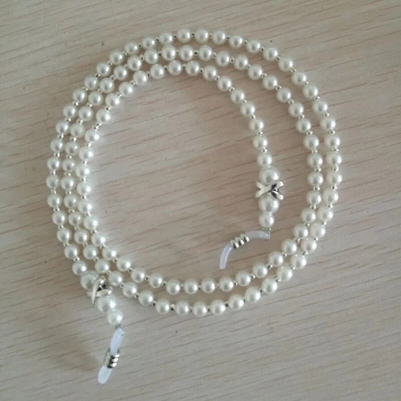 Prillikett valge Väike pärlhelmestega prillikett päikeseprillide hoidja rihm kaelakee