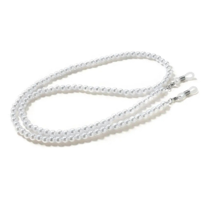 Prillikett valge Väike pärlhelmestega prillikett päikeseprillide hoidja rihm kaelakee