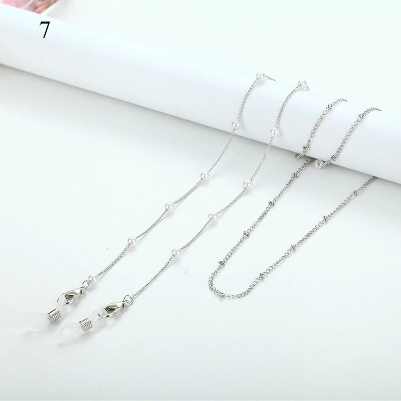 Izvrsni lančići za sunčane naočale srebrne boje Vješalica za masku Traka za vrpcu Biserni cvijet ruže Lanac za naočale Držač maske 2022 Nakit za žene