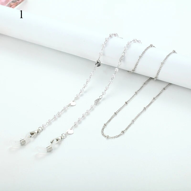 Izvrsni lančići za sunčane naočale srebrne boje Vješalica za masku Traka za vrpcu Biserni cvijet ruže Lanac za naočale Držač maske 2022 Nakit za žene