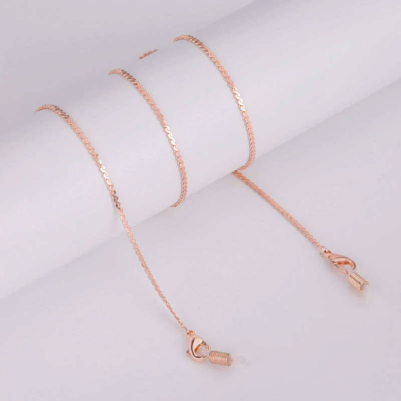 Skyrim Rose Gold Krāsa S Forma Virves Brilles Ķēdes Sieviešu Pretslīdes Saulesbrilles Ķēdes Lasīšanai Brilles Siksnas Virves Aksesuāri