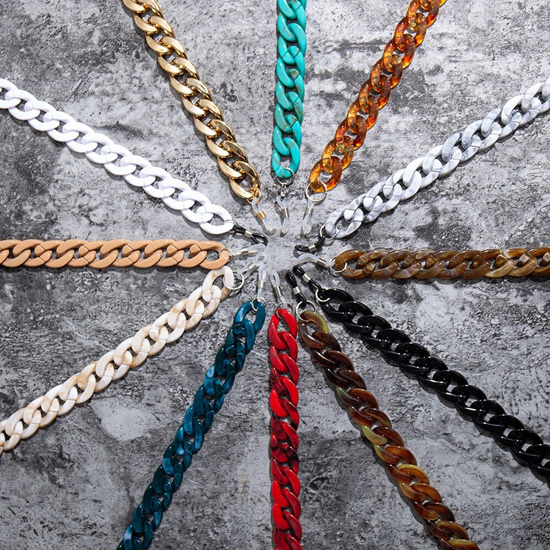 Bohemia akrila lasīšanas brilles ķēdes sievietēm pret slīdēšanu dzintara krāsas leoparda krāsas saulesbrilles ķēdes maskas siksna kakla štropes aksesuāri