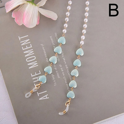 1Gb Sieviešu kristāla pērlīšu briļļu ķēdes Bohēmijas štropes sejas maskas ķēdes turētājs briļļu virve Saulesbrilles aukla kakla siksna