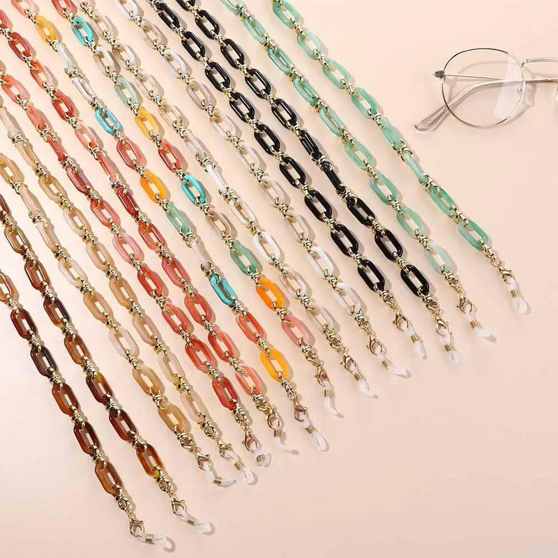 Elegantni lanac od akrilnih naočala u boji slatkiša Višebojne lančić za sunčane naočale Ogrlica s vrpcom Ženske naočale za čitanje Viseći remen oko vrata Uže