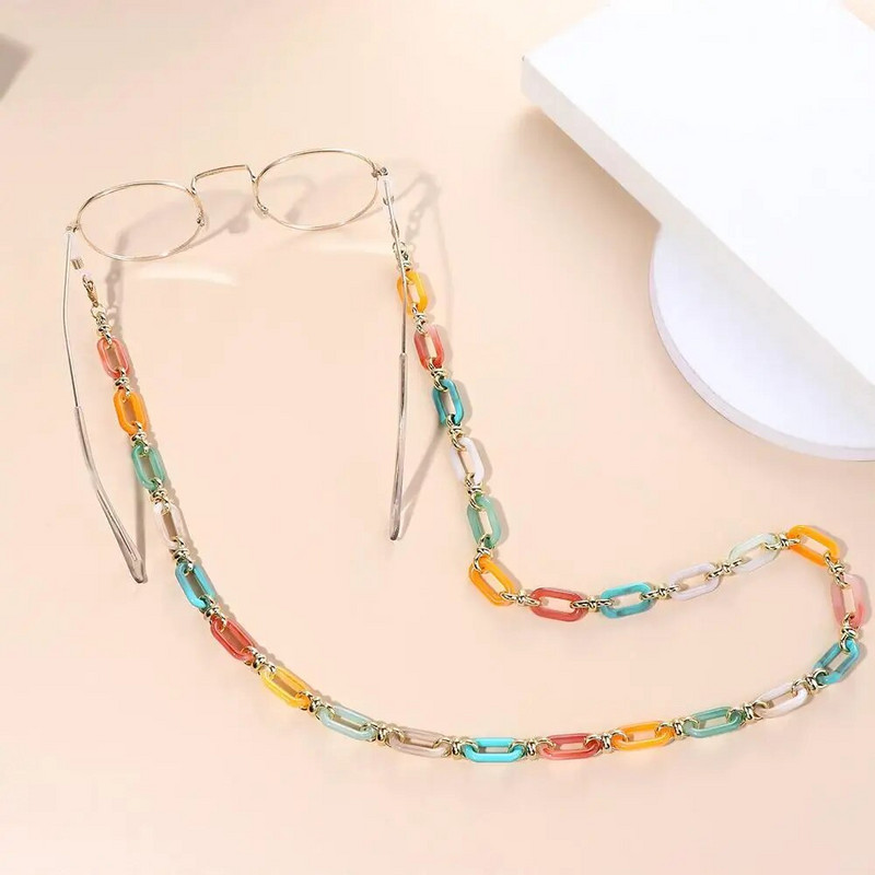 Elegantni lanac od akrilnih naočala u boji slatkiša Višebojne lančić za sunčane naočale Ogrlica s vrpcom Ženske naočale za čitanje Viseći remen oko vrata Uže
