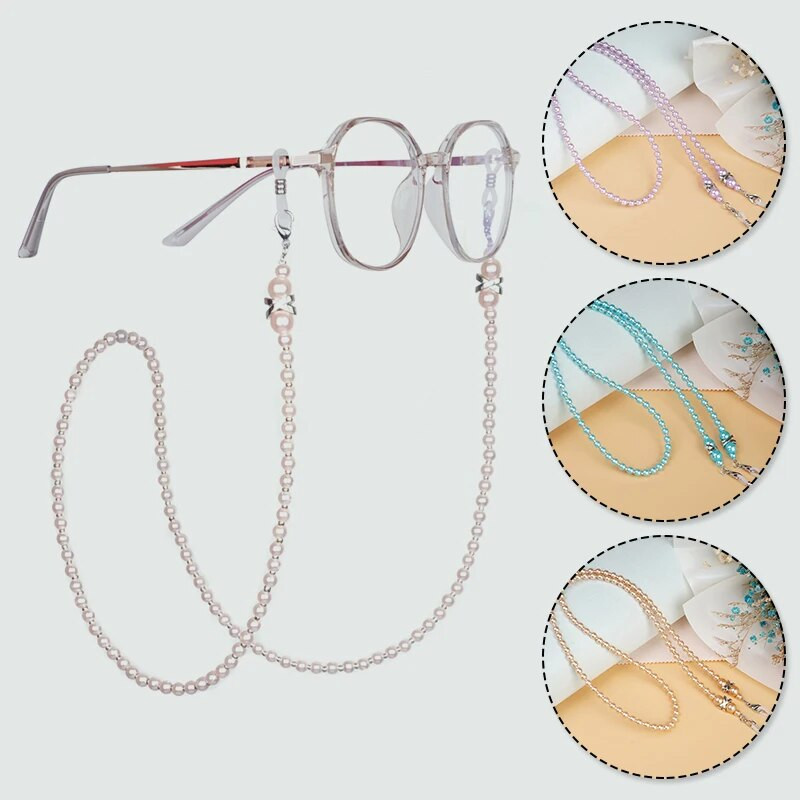 Fashion Pearl Glasses Chain για Γυναικεία Γυαλιά ηλίου Κορδόνι ανάγνωσης Γυαλιά Κορδόνι Μάσκα Αλυσίδα Γυαλιά Γυαλιά πολύχρωμη με χάντρες Αλυσίδα μάσκας