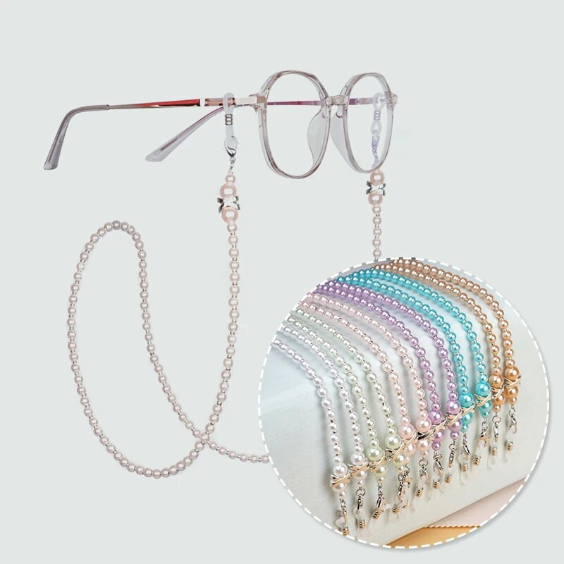 Fashion Pearl Glasses Chain για Γυναικεία Γυαλιά ηλίου Κορδόνι ανάγνωσης Γυαλιά Κορδόνι Μάσκα Αλυσίδα Γυαλιά Γυαλιά πολύχρωμη με χάντρες Αλυσίδα μάσκας