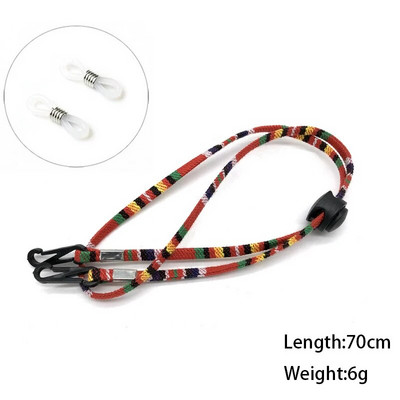 2 bucăți stil etnic colorat frânghie din nailon reglabil ochelari de soare suport mască șnur țesătură imprimată ochelari lanț ochelari accesorii