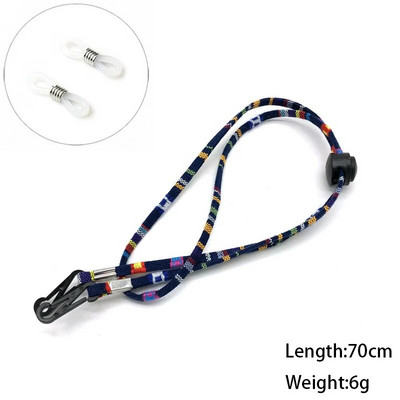 2 bucăți stil etnic colorat frânghie din nailon reglabil ochelari de soare suport mască șnur țesătură imprimată ochelari lanț ochelari accesorii