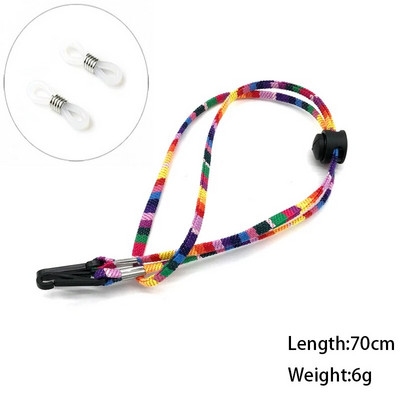 2 bucăți stil etnic colorat frânghie din nailon reglabil ochelari de soare suport mască șnur țesătură imprimată ochelari lanț ochelari accesorii