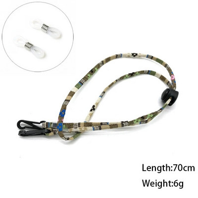 2 bucăți stil etnic colorat frânghie din nailon reglabil ochelari de soare suport mască șnur țesătură imprimată ochelari lanț ochelari accesorii