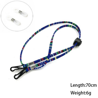 2 bucăți stil etnic colorat frânghie din nailon reglabil ochelari de soare suport mască șnur țesătură imprimată ochelari lanț ochelari accesorii
