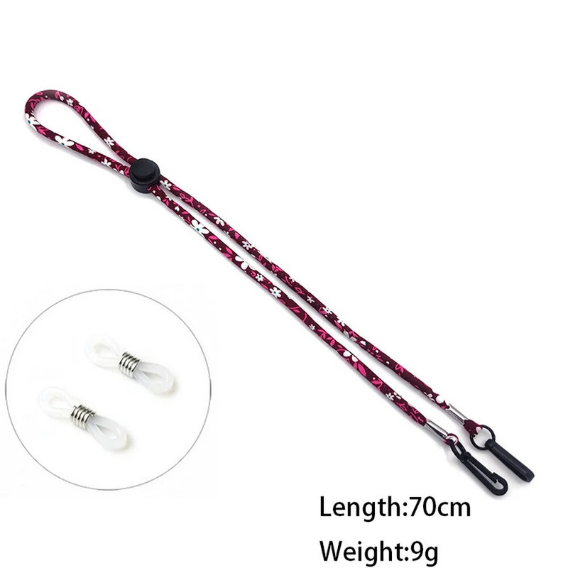 2 bucăți stil etnic colorat frânghie din nailon reglabil ochelari de soare suport mască șnur țesătură imprimată ochelari lanț ochelari accesorii