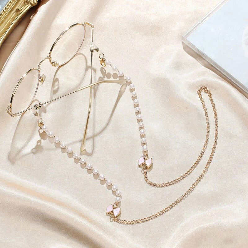 Moodne pärlprillide kett naistele, kaotsiminekuvastane päikeseprillide kaelarihm mask rihmahoidja kaelapael Kaelas riputada prillide kett Ehted