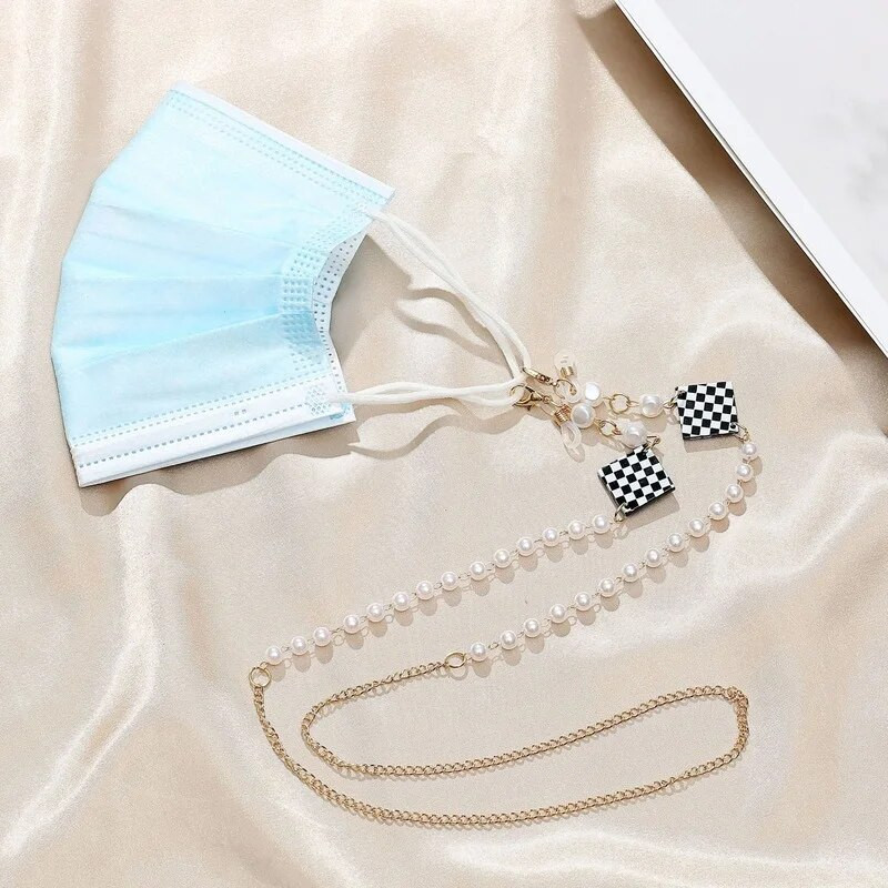 Moodne pärlprillide kett naistele, kaotsiminekuvastane päikeseprillide kaelarihm mask rihmahoidja kaelapael Kaelas riputada prillide kett Ehted