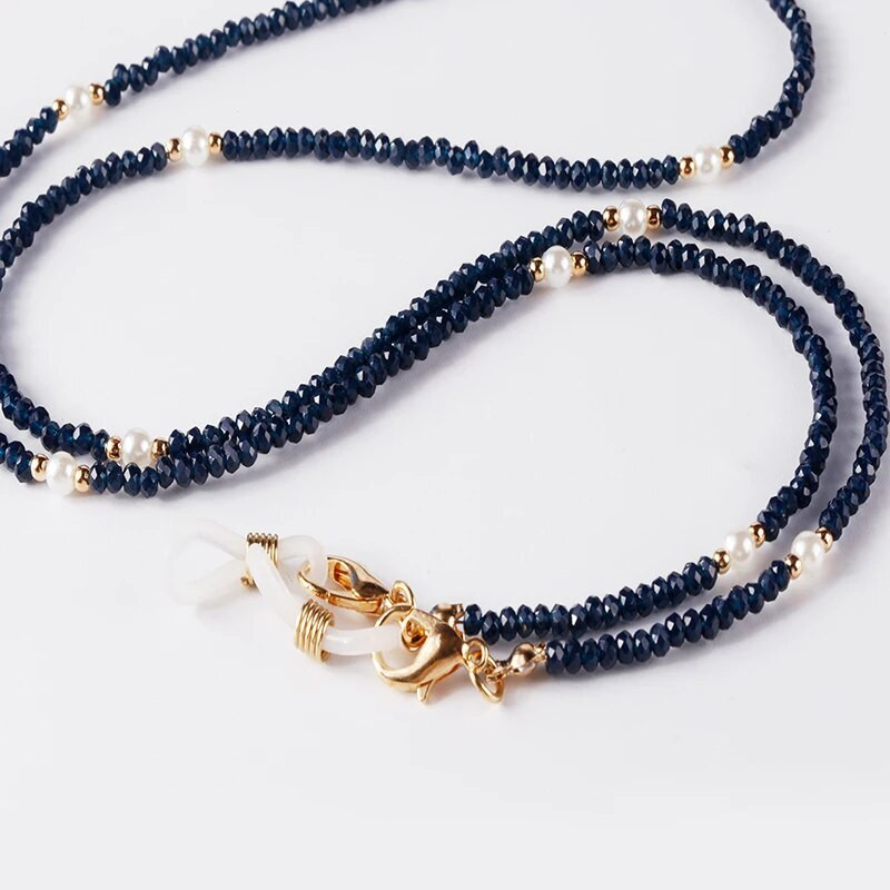 2022. gada jauns krāsains krelles maskas siksniņa kaklarota brilles ķēde briļļu turētājs saulesbrilles aukla sievietēm, meitenes brilles aukla