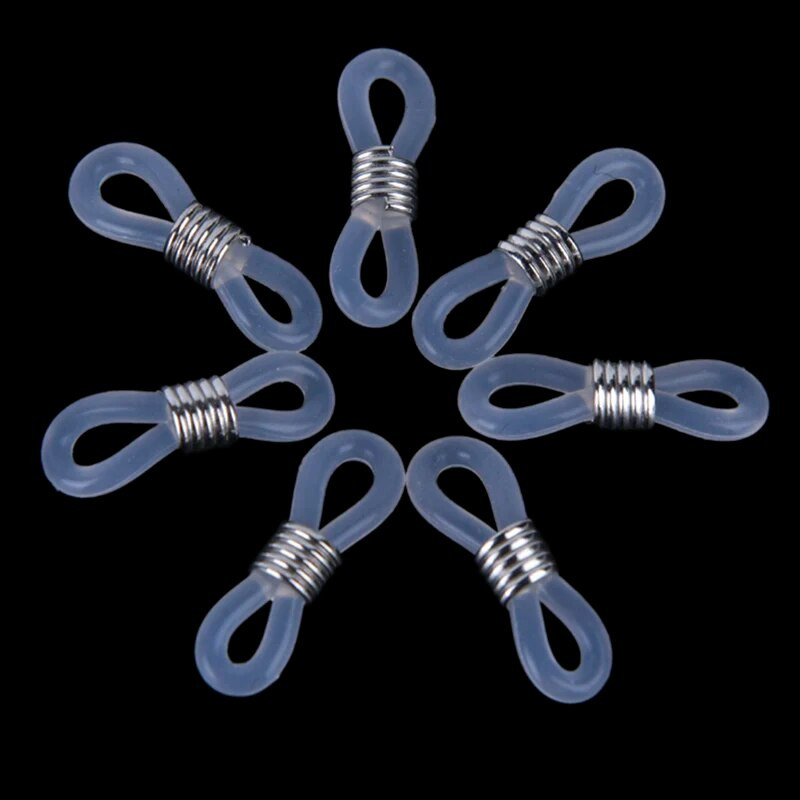 100 τεμ. Αντιολισθητικό δαχτυλίδι από καουτσούκ ιμάντα επέκτασης ελατηρίου DIY γυαλιά σχοινί Πλαστικά γυαλιά σιλικόνης Αλυσίδα σύνδεσης γυαλιών