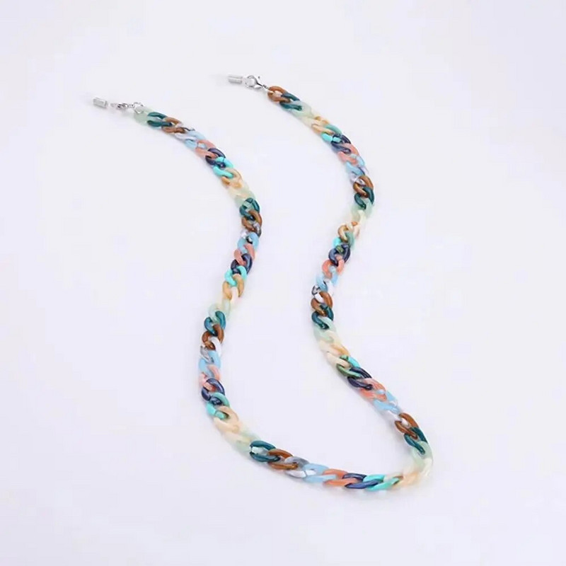 Akrila briļļu ķēdes krāsas tekstūras saulesbriļļu turētājs briļļu stiprinājuma siksna sievietēm meitenēm