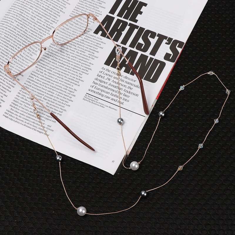 Chic biserni metalni lanac za naočale Neklizajuća vintage vrpca za naočale Držač za naočale za čitanje Traka za oko vrata Uže Lanac za sunčane naočale