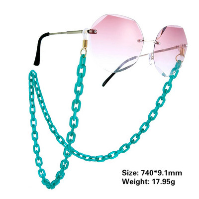 Jauktas krāsas akrila saulesbrilles ķēde sievietēm brilles ķēde brilles siksna brilles aukla maskas turētājs piekārts maska kaklarota aukla