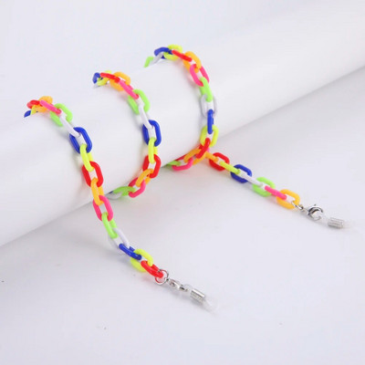 Jauktas krāsas akrila saulesbrilles ķēde sievietēm brilles ķēde brilles siksna brilles aukla maskas turētājs piekārts maska kaklarota aukla