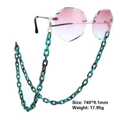 Jauktas krāsas akrila saulesbrilles ķēde sievietēm brilles ķēde brilles siksna brilles aukla maskas turētājs piekārts maska kaklarota aukla