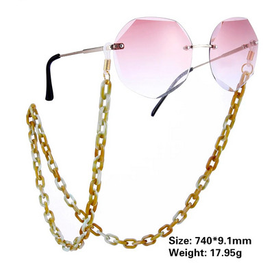 Jauktas krāsas akrila saulesbrilles ķēde sievietēm brilles ķēde brilles siksna brilles aukla maskas turētājs piekārts maska kaklarota aukla