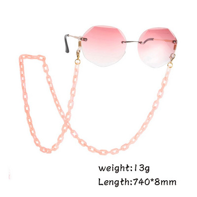 Jauktas krāsas akrila saulesbrilles ķēde sievietēm brilles ķēde brilles siksna brilles aukla maskas turētājs piekārts maska kaklarota aukla