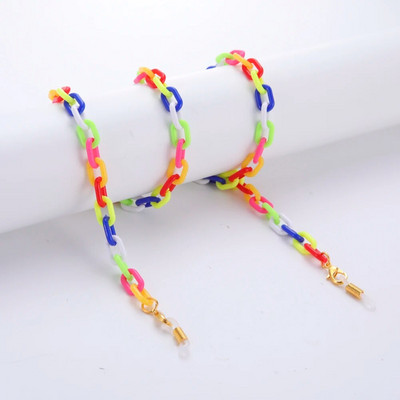 Jauktas krāsas akrila saulesbrilles ķēde sievietēm brilles ķēde brilles siksna brilles aukla maskas turētājs piekārts maska kaklarota aukla