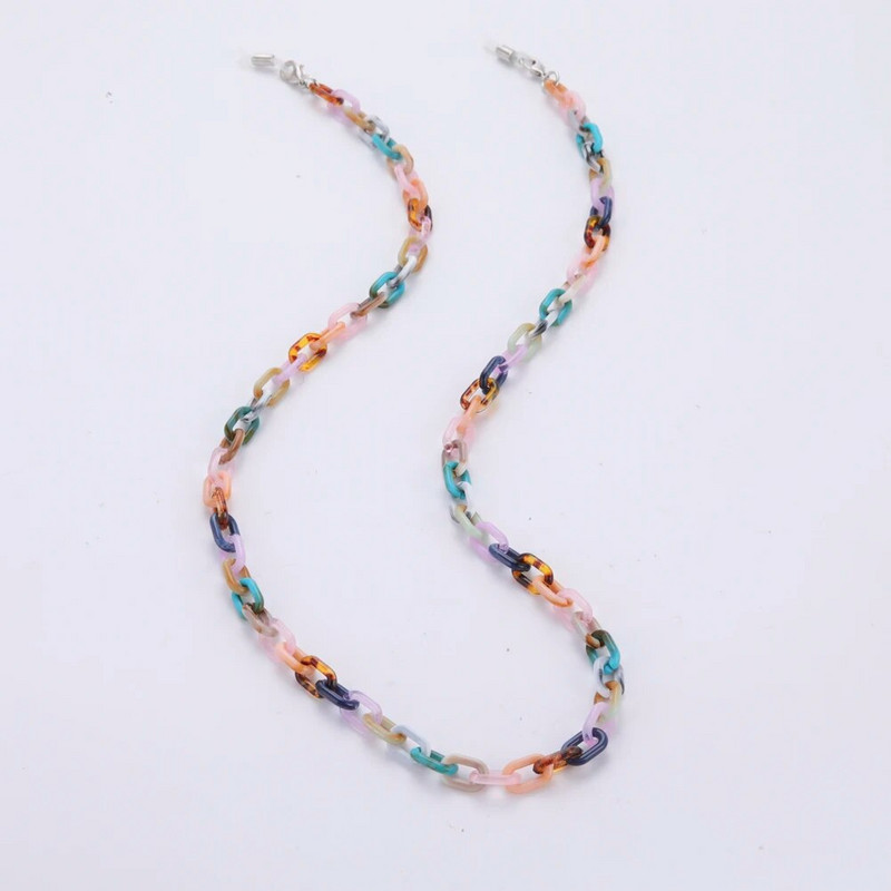 Jauktas krāsas akrila saulesbrilles ķēde sievietēm brilles ķēde brilles siksna brilles aukla maskas turētājs piekārts maska kaklarota aukla