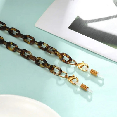 Teamer Leopard akrila brilles ķēde sievietēm vīriešiem sejas maska štrope Modes ķēdes maskai kakla turētājs saulesbrilles siksnas aukla dāvana