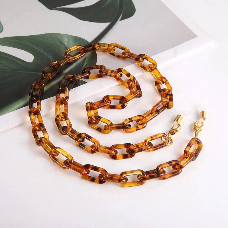 Teamer Leopard akrila brilles ķēde sievietēm vīriešiem sejas maska štrope Modes ķēdes maskai kakla turētājs saulesbrilles siksnas aukla dāvana